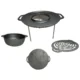 Disc pentru gratar, fonta, tip grill, cu picioare, set 4 piese, 49.5 cm