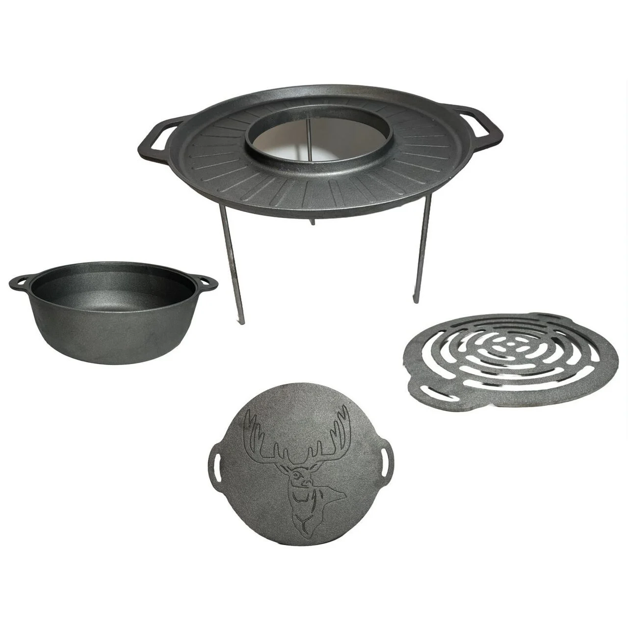 Disc pentru gratar, fonta, tip grill, cu picioare, set 4 piese, 49.5 cm Disc pentru gratar, fonta, tip grill, cu picioare, set 4 piese, 49.5 cm - imagine 1