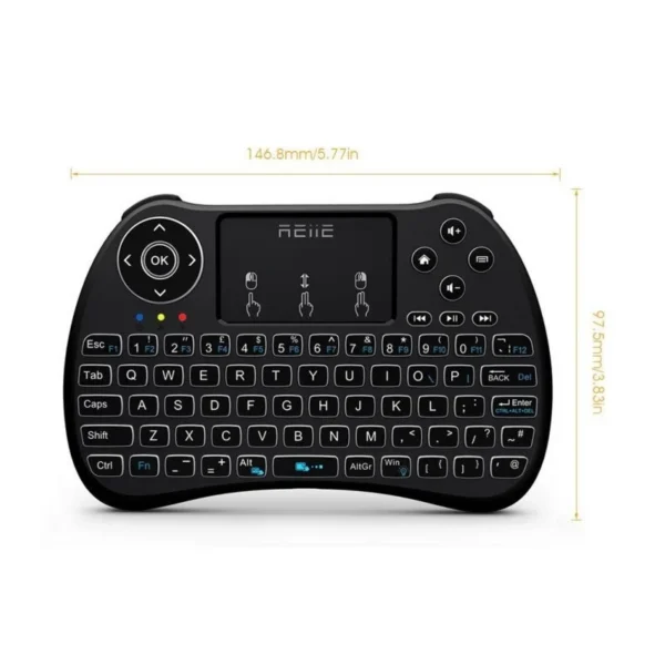 Mini tastatura iluminata, wireless cu touchpad, reiie h9+ - imagine 4
