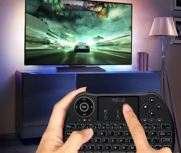 Mini tastatura iluminata, wireless cu touchpad, reiie h9+ - imagine 5