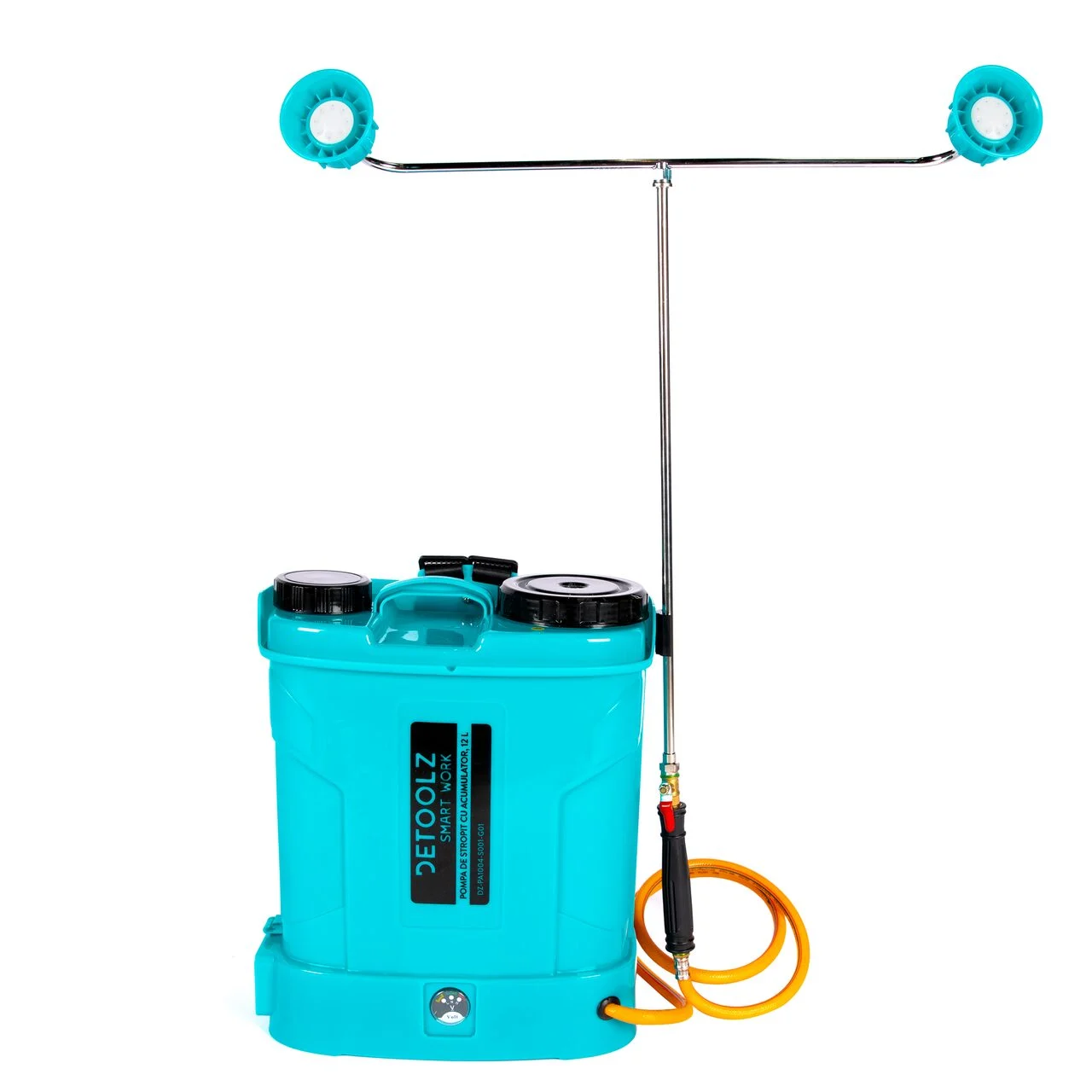 Pulverizator gradina, pompa de stropit, vermorel, Detoolz, electric, pentru spate, cu acumulator 8 Ah, accesorii, 12 L Pulverizator gradina, pompa de stropit, vermorel, Detoolz, electric, pentru spate, cu acumulator 8 Ah, accesorii, 12 L - imagine 1