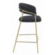Scaun de bucatarie/bar, Artool, Badia, catifea neagra, picioare metal auriu, 46x45x94 cm - imagine 5