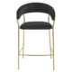 Scaun de bucatarie/bar, Artool, Badia, catifea neagra, picioare metal auriu, 46x45x94 cm - imagine 6