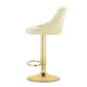 Set 2 scaune de bucatarie/bar, Artool, Kast, rotativ, catifea bej, picior metal auriu, 45.5x49x85-105 cm - imagine 4