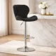 Set 2 scaune de bucatarie/bar, Artool, West, rotativ, catifea neagra, picior metal argintiu, 46x48.5x90-111 cm - imagine 2