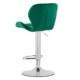 Set 2 scaune de bucatarie/bar, Artool, West, rotativ, catifea verde, picior metal argintiu, 46x48.5x90-111 cm - imagine 6