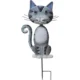 Decoratiune gradina, MagicHome, pisica, cu tarus, metalica, gri, 25.5x3.5x61 cm - imagine 2