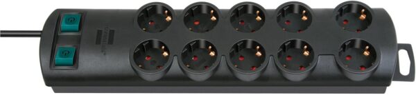 Multipriza Brennenstuhl Primera-Line Technics 10 prize, Intrerupator, 2m, Negru - imagine 1