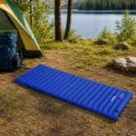 Saltea camping, gonflabila, cu pompa incorporata, impermeabila, plastic 190T, albastru, 195x70x10 cm