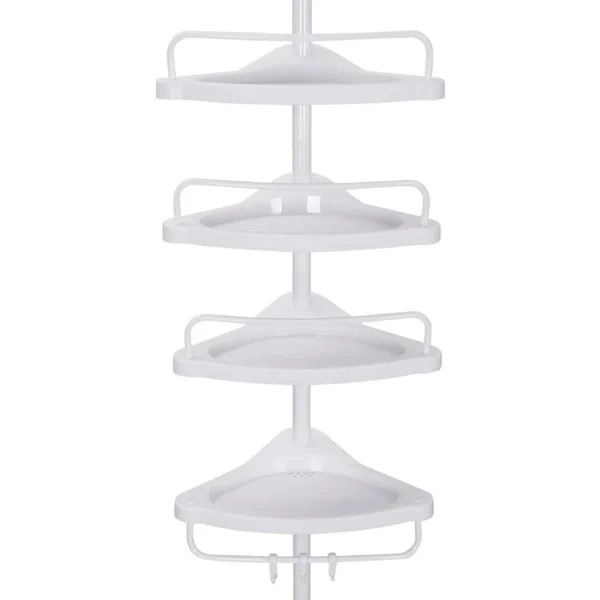 Raft pentru baie/dus, Vasagle, reglabil, inox, 4 rafturi, alb, 85-305 cm - imagine 9
