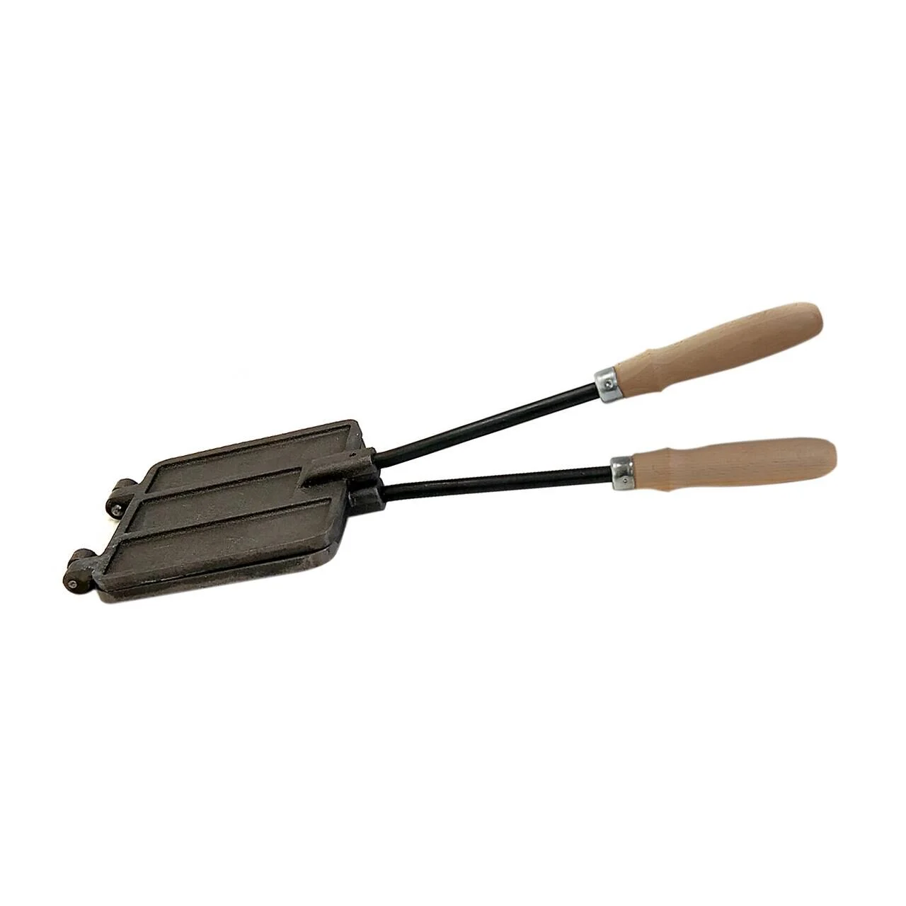 Prajitor slanina, presa fonta, cu maner din lemn 46 cm, 15x15 cm, Premium Prajitor slanina, presa fonta, cu maner din lemn 46 cm, 15x15 cm, Premium - imagine 1