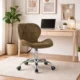 Scaun de birou, Artool, Avola, rotativ, catifea, maro, 53.5x55x72.5-86.5 cm - imagine 8