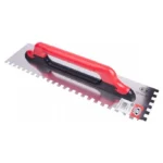 Gletiera inox, pentru adezivi, cu zimti, 10x10 mm, 48x13 cm x 1.2 mm, maner soft lung, Olejnik