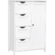 Dulap baie, Artool, MDF, 2 rafturi, 4 sertare, 1 usa, alb, 55x30x82 cm