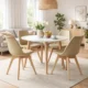 Scaun bucatarie/living, Artool, Mark, PP bej, picioare lemn natur, 49x52x82 cm - imagine 10