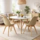 Scaun bucatarie/living, Artool, Mark, PP bej, picioare lemn natur, 49x52x82 cm - imagine 8