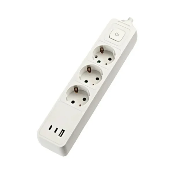 Prelungitor electric 3 prize, 2xUSB C, 1xUSB A, 1.5 m, intrerupator, Gelux - imagine 1