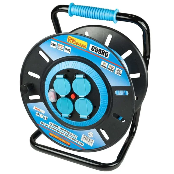 Prelungitor electric industrial, pe tambur, 13 A, 3x1.5 mm², IP44, 25 m, Richmann - imagine 1