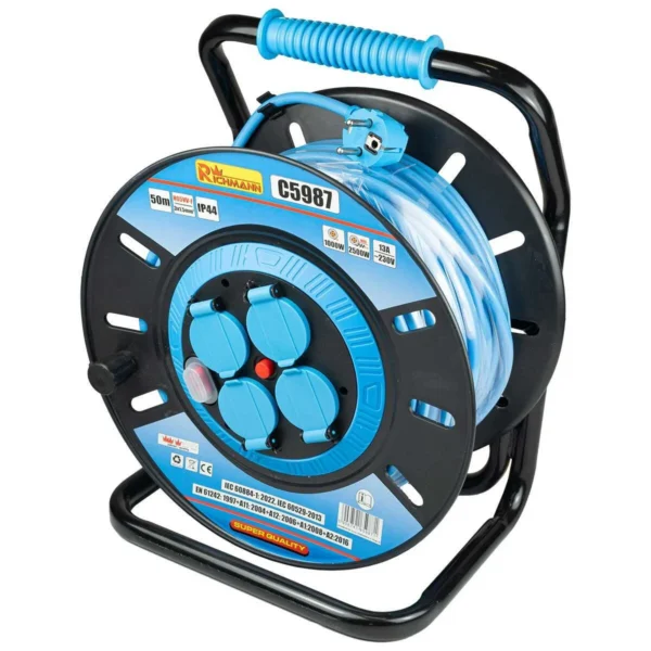 Prelungitor electric industrial, pe tambur, 13 A, 3x1.5 mm², IP44, 50 m, Richmann - imagine 1