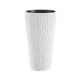 Ghiveci decorativ de flori, rotund, inalt, alb, 11/37 L, 34.9x62 cm, Sandy Slim, Prosperplast