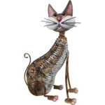 Decoratiune gradina, MagicHome, pisica, metalica, 30.5x16x40.5 cm