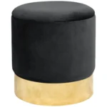 Taburet, rotund, cu spatiu depozitare, catifea, negru, max 80 kg, 39x40 cm, Golden, Akord