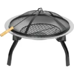 Vatra de foc cu gratar de gradina, grill rotund, metal, 57x40 cm, Strend Pro BBQ Mara