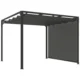 Pergola pentru gradina/terasa, retractabila, cu perete paravan, cadru aluminiu, gri inchis, 3x3x2.27 m - imagine 11