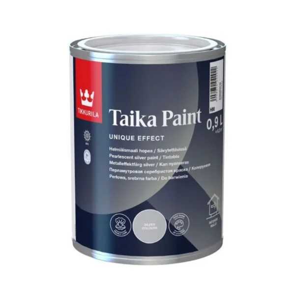  Vopsea  argintie cu efect perlat pentru interior, 900ml, TIKKURILA TAIKA - imagine 1