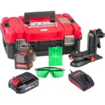Nivela laser, verde, 360°, 3x3D, 20V Li-ion, cu suport magnetic, acumulator, incarcator, geanta, ochelari, placa tinta, 50 m, Worcraft