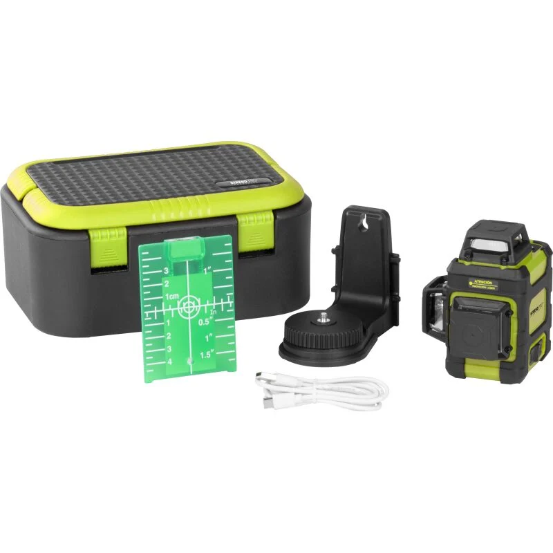 Nivela laser, verde, 360°, 3x3D, cu acumulator 3.7V Li-ion, 4200 mAh, incarcator, geanta, placa tinta, 50 m, Strend Pro Nivela laser, verde, 360°, 3x3D, cu acumulator 3.7V Li-ion, 4200 mAh, incarcator, geanta, placa tinta, 50 m, Strend Pro - imagine 1