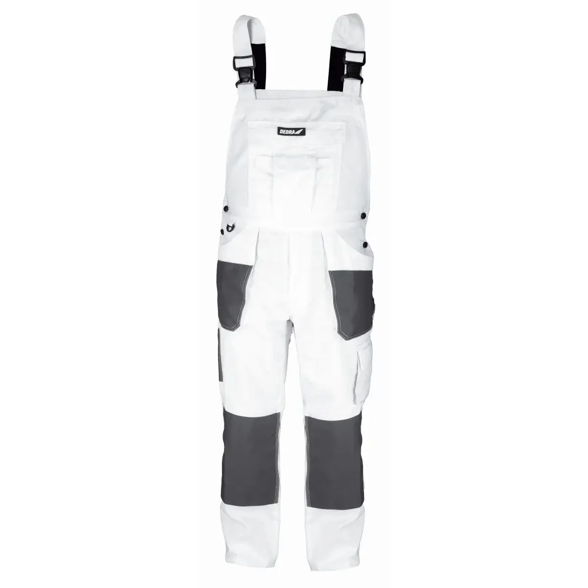Pantaloni de lucru cu pieptar, salopeta, alb, model White Line, marimea L/52, Dedra Pantaloni de lucru cu pieptar, salopeta, alb, model White Line, marimea L/52, Dedra - imagine 1