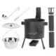 Set soba cu ceaun/tuci, cu burlane, 42 cm, ceaun de 22 L, polonic, lingura de lemn, Artool