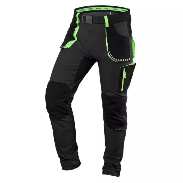 Pantaloni de lucru, elastici, poliamida, model Premium, gri inchis, marimea S/48, NEO - imagine 1