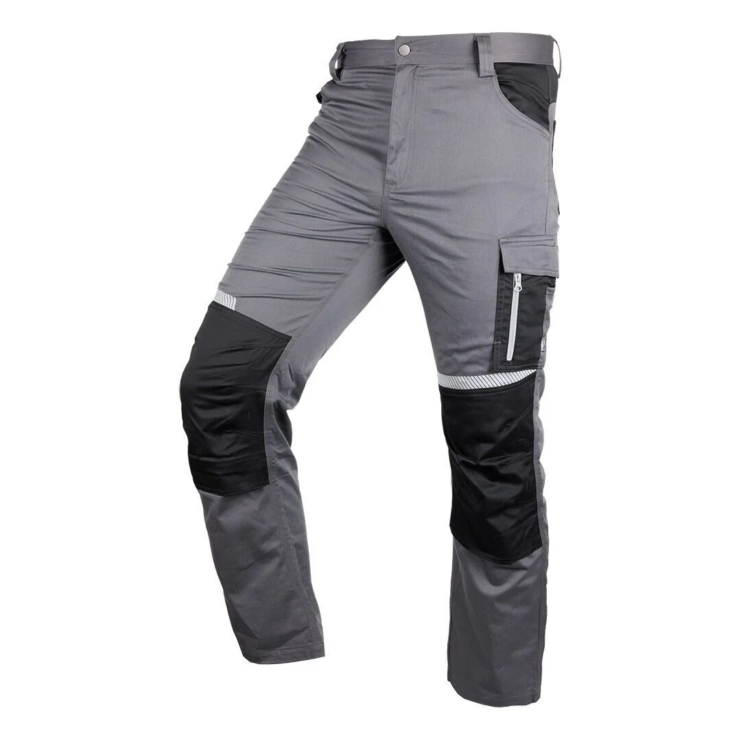 Pantaloni de lucru, bumbac, poliester, intariri genunchi, model Mix&Match, gri, marimea XL/54, NEO Pantaloni de lucru, bumbac, poliester, intariri genunchi, model Mix&Match, gri, marimea XL/54, NEO - imagine 1