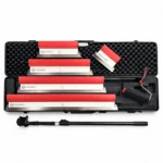 Set 5 gletiere profesionale, lama inox 0.3 mm, 25, 40, 60, 80, 100 cm, adaptor, maner telescopic, rola gletuit, geanta, Fullsoft, Olejnik