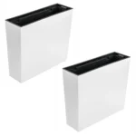 Set 2 jardiniere decorative, Urbi Case, alb, 58x18x49.8 cm