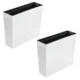 Set 2 jardiniere decorative, Urbi Case, alb, 58x18x49.8 cm