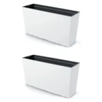Set 2 jardiniere decorative, Urbi Case M, alb, 77x23.5x40.6 cm, 27 L