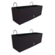 Set 2 jardiniere decorative, suport metalic, Rato Case W, maro, 58x18x19.5 cm