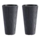 Set 2 ghivece de flori, Sandy Slim, rotunde, inalte, 34.9x62 cm, antracit, Prosperplast