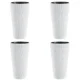Set 4 ghivece de flori, Sandy Slim, rotunde, inalte, 34.9x62 cm, alb, Prosperplast