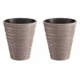 Set 2 ghivece de flori, Sand, rotunde, 38.8x43.6 cm, cafeniu, Prosperplast
