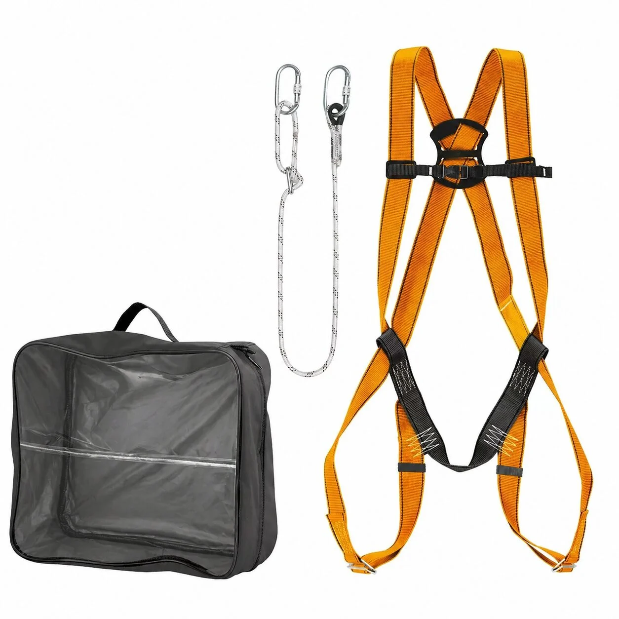 Kit pentru lucrul la inaltime cu ham P 01S, centura de siguranta 2 m, geanta, M-XL, NEO Kit pentru lucrul la inaltime cu ham P 01S, centura de siguranta 2 m, geanta, M-XL, NEO - imagine 1