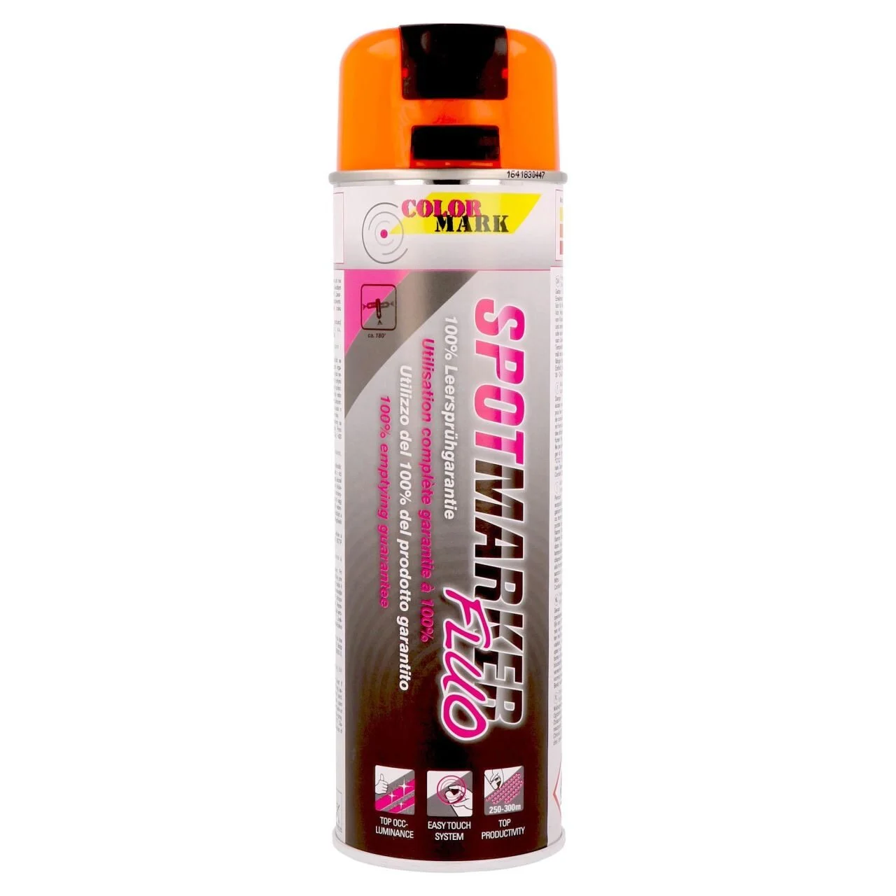 Vopsea spray pentru marcaje industriale COLORMARK Spotmarker, 500ml, portocaliu fluorescent Vopsea spray pentru marcaje industriale COLORMARK Spotmarker, 500ml, portocaliu fluorescent - imagine 1