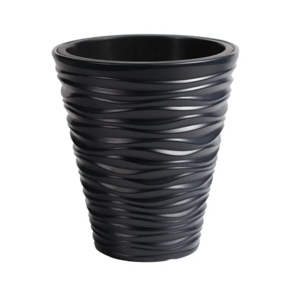 Ghiveci decorativ de flori, rotund, antracit, 11/21 L, 34.5x38.5 cm, Sand - imagine 1