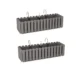 Set 2 Jardiniere decorative cu suport metalic, Boardee Fencycase W, gri, 58x18x16.2 cm