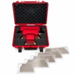 Set 3 gletiere profesionale, lama inox zimti 6x6 mm, 15, 25, 30 cm, cu lame de rezerva, geanta, Red Label, Olejnik