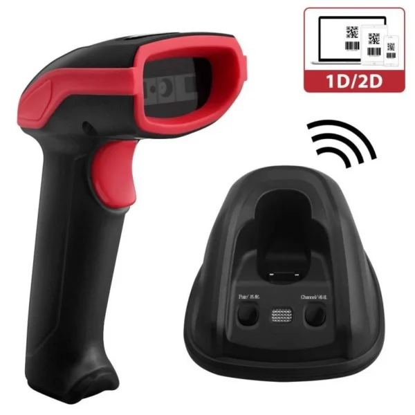Cititor coduri de bare 2d wireless, raza 400 m, usb, suport andocare, bp - imagine 1