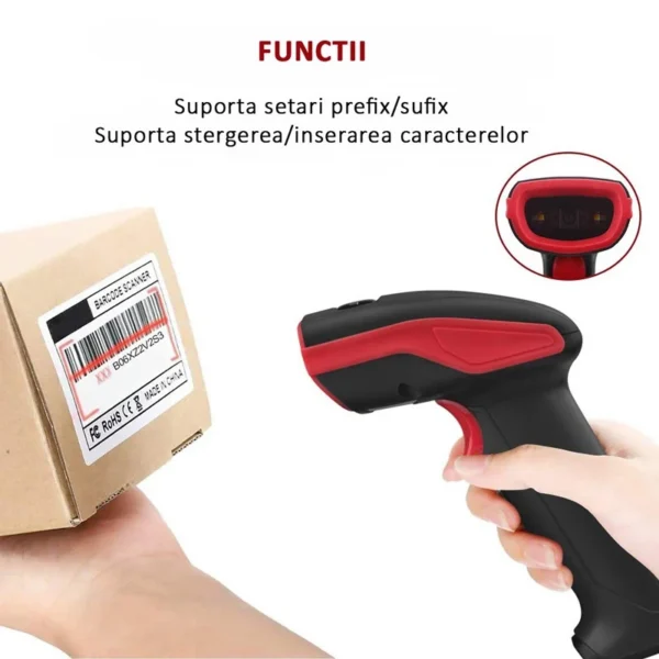 Cititor coduri de bare 2d wireless, raza 400 m, usb, suport andocare, bp - imagine 4